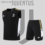 Camiseta-Sin-Mangas-22-23-Juventus-Conjunto-De-Entreno-negra